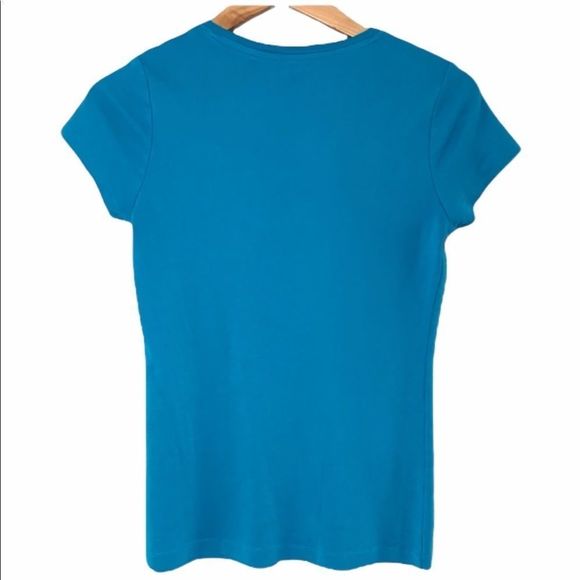 EUC Banana Republic Short Sleeve Pima Cotton Tee Blue - Picture 3 of 9